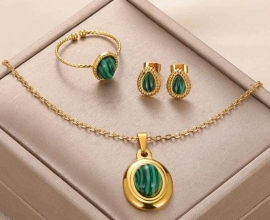 Malachiet gold set