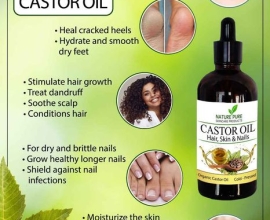 Pure organic cold-pressed castor oil